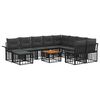 vidaXL Outdoor-Sofagarnitur 11 stk. Schwarz und Dunkelgrau Poly-Rattan