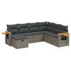vidaXL 7-tlg. Garten-Sofagarnitur mit Kissen Grau Poly Rattan