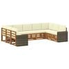 vidaXL Ecksofa Set mit Kissen 9 pcs Natur und Creme Polyester