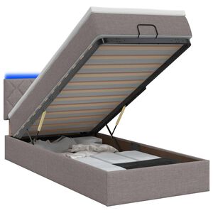 vidaXL Ottoman-Bett mit Matratze und LED Taupe 80 x 200 cm Stoff
