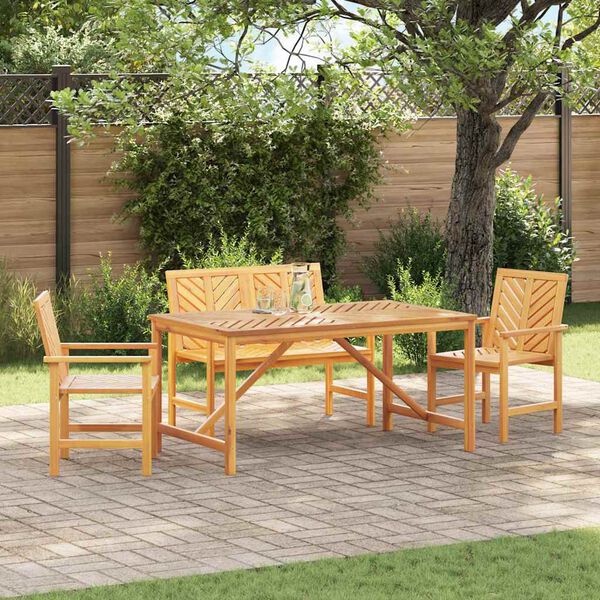 vidaXL Garten Essgruppe 4 pcs Braun Massivholz Akazie