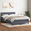 vidaXL Boxspringbett mit Matratze Dunkelgrau 160x210 cm Samt