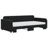 vidaXL Tagesbett Ausziehbar mit Matratzen Schwarz 100x200 cm Samt