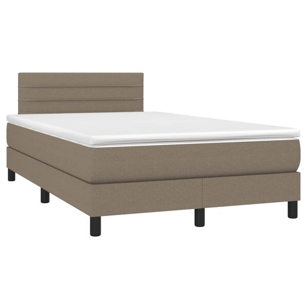 vidaXL Boxspringbett mit Matratze Taupe 120x190 cm Stoff