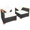 vidaXL Gartensofa Poly Rattan Schwarz