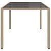 vidaXL Gartentisch Beige 190x90x75 cm Geh&auml;rtetes Glas und Poly Rattan