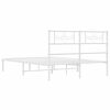 vidaXL Bettgestell mit Kopfteil Metall Wei&szlig; 140x200 cm