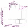 vidaXL TV-Schrankset Wandmontiert 7 pcs Artisan-Eiche Holzwerkstoff