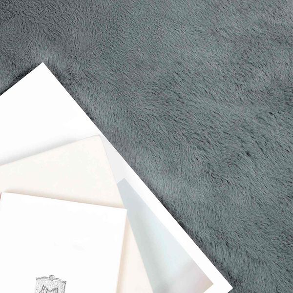 vidaXL Kunstfell Hasen Teppich Olite Anthrazit 120 x 120 cm Polyester