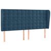 vidaXL Kopfteil mit Ohren Dunkelblau 203x23x118/128 cm Samt