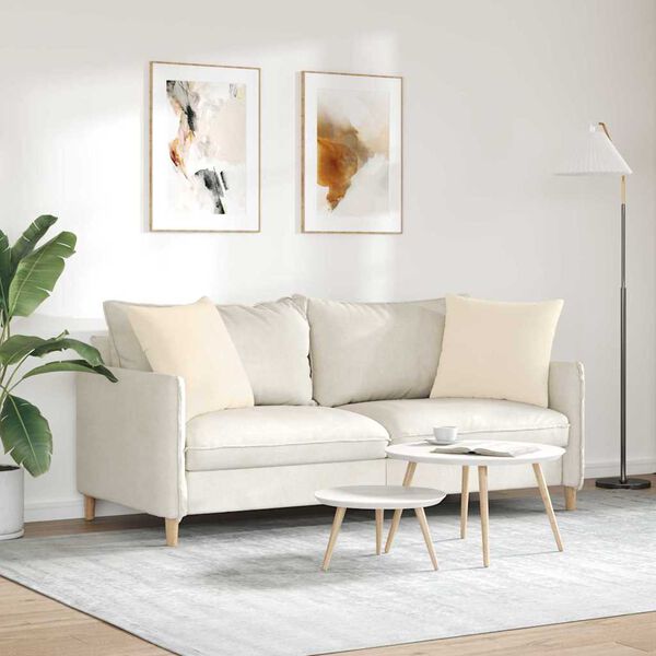 vidaXL Sofakissen 2 St&uuml;ck Beige 50 x 50 cm Stoff