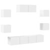 vidaXL 7-tlg. TV-Schrank-Set Wei&szlig; Holzwerkstoff