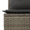vidaXL 4-tlg. Garten-Sofagarnitur mit Kissen Grau Poly Rattan