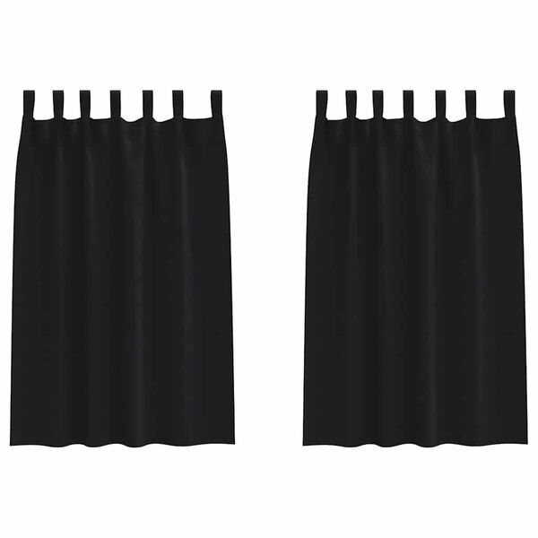 vidaXL Verdunkelungs-Vorh&auml;nge mit Ringen 2 pcs Schwarz 175 x 140 cm