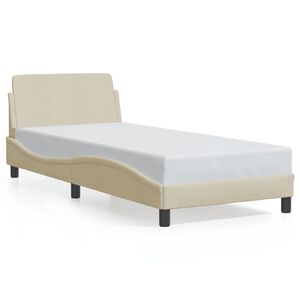 vidaXL Bettgestell mit Kopfteil "Dover" Creme 90x200 cm Stoff