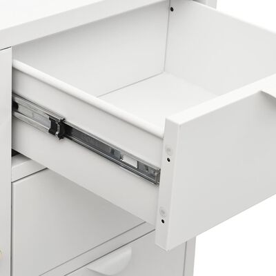 vidaXL Sideboard Weiß 75x35x70 cm Stahl und Hartglas