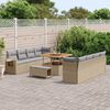 vidaXL Gartensofa-set mit Kissen 11 pcs Beige Poly Rattan