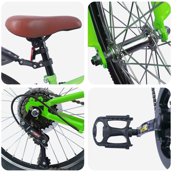 vidaXL Kinderfahrrad 20 Zoll 6-Speed f&uuml;r 6-11 Jahre alt Gr&uuml;n