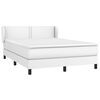 vidaXL Boxspringbett mit Matratze Wei&szlig; 140x200 cm Kunstleder