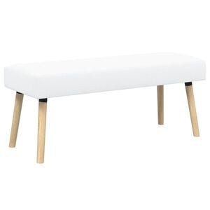 vidaXL Kanalgepolsterte Bank Wei&szlig; 110 x 40 x 46 cm Stoff