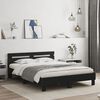 vidaXL Bettgestell mit LED ohne Matratze Schwarz 150x200 cm
