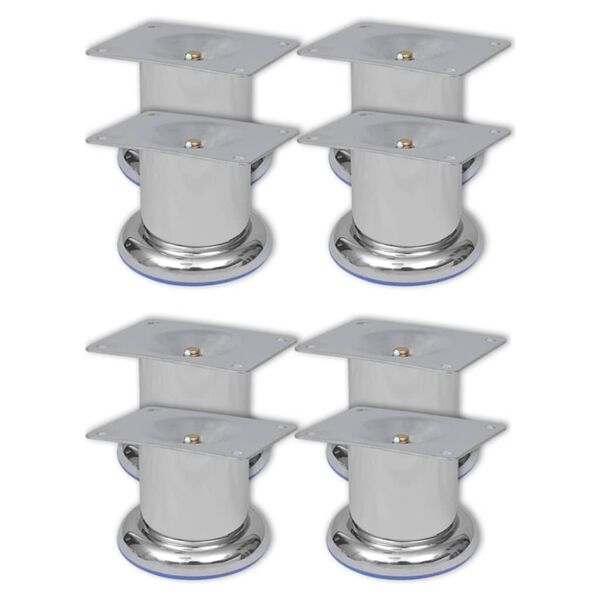 vidaXL Sofabeine 8 Stk. Rund Chrom 60 mm