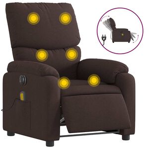 vidaXL Massagesessel Elektrisch Dunkelbraun Stoff