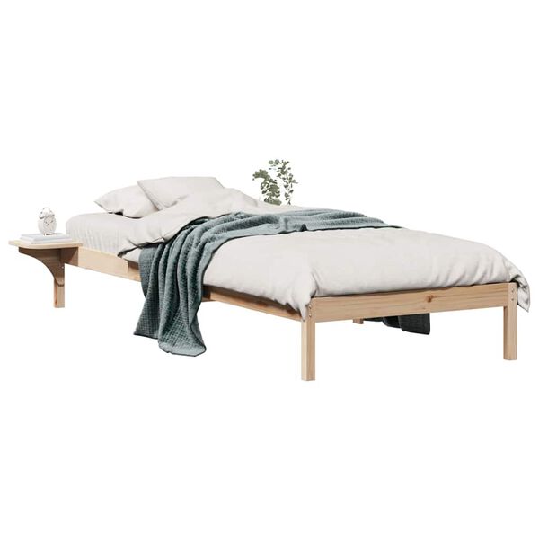 vidaXL Bettgestell mit Nachttischen Natur 100 x 220 cm