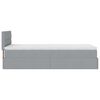 vidaXL Ottoman-Bett mit Matratze Hellgrau 80x200 cm Stoff