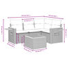 vidaXL 5-tlg. Garten-Sofagarnitur mit Kissen Grau Poly Rattan