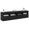 vidaXL TV-Wandregale 2 pcs Schwarz Eichen-Optik 80 x 30 x 40 cm