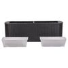 vidaXL Garten-Hochbeet 120&times;24&times;40 cm Poly Rattan Schwarz