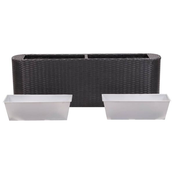 vidaXL Garten-Hochbeet 120&times;24&times;40 cm Poly Rattan Schwarz