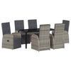 vidaXL Garten Essgruppe 7 stk. Grau Poly-Rattan