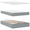 vidaXL Ottoman-Bett mit Matratze & LEDs Hellgrau 120x190 cm Stoff