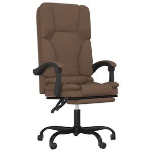 vidaXL B&uuml;rostuhl mit Massagefunktion Braun Stoff