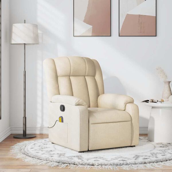 vidaXL Massagesessel Creme Stoff