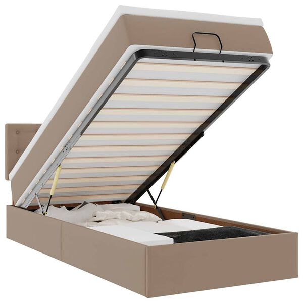 vidaXL Ottoman-Bett mit Matratze Cappuccino-Braun 80x200 cm Kunstleder