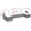 vidaXL 7-tlg. Garten-Sofagarnitur mit Kissen Grau Poly Rattan