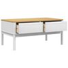 vidaXL Couchtisch FLORO Wei&szlig; 99x55,5x45 cm Massivholz Kiefer