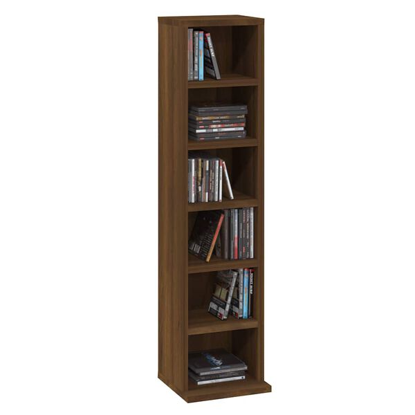 vidaXL CD-Regal Braun Eichen-Optik 21x20x88 cm Holzwerkstoff