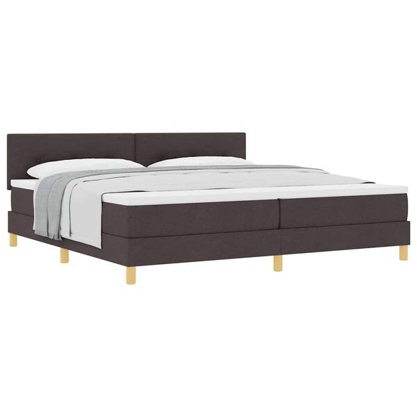 vidaXL Boxspringbett mit Matratze Dunkelbraun 200 x 200 cm Stoff