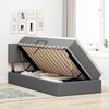 vidaXL Bett mit Stauraum und LED mit LED Dunkelgrau 90 x 200 cm Stoff
