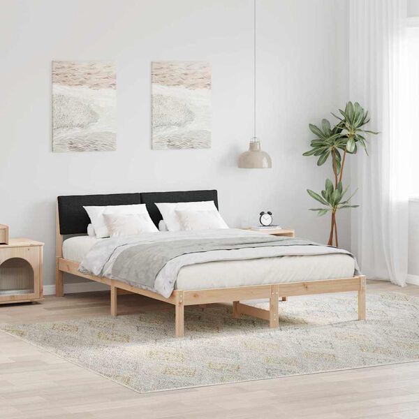 vidaXL Bettgestell Braun und Schwarz 160 x 200 cm Massivholz Kiefer