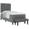 vidaXL Boxspringbett mit Kissen Dunkelgrau 80 x 200 cm Stoff