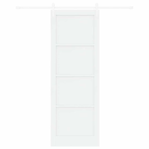 vidaXL Schiebet&uuml;r ORKDAL Wei&szlig; 83 x 232 cm Massives Kiefernholz
