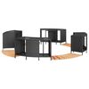 vidaXL Whirlpool-Umrandung Schwarz Poly-Rattan und Massivholz Akazie