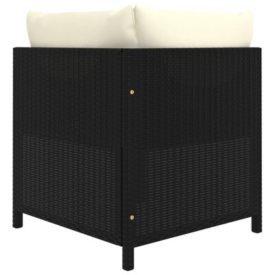 vidaXL 12-tlg. Garten-Lounge-Set mit Kissen Poly Rattan Schwarz