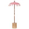 vidaXL Balinesischer Sonnenschirm mit Sockel Rosa 95 x 95 x 260 cm