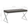 vidaXL Bank 97 cm Grau Samt und Edelstahl